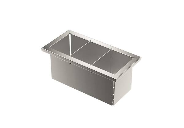 Stainless steel perforated pan, Equipped troughs accessories