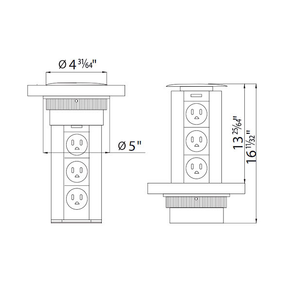 Totem - Extractable socket-holder tower