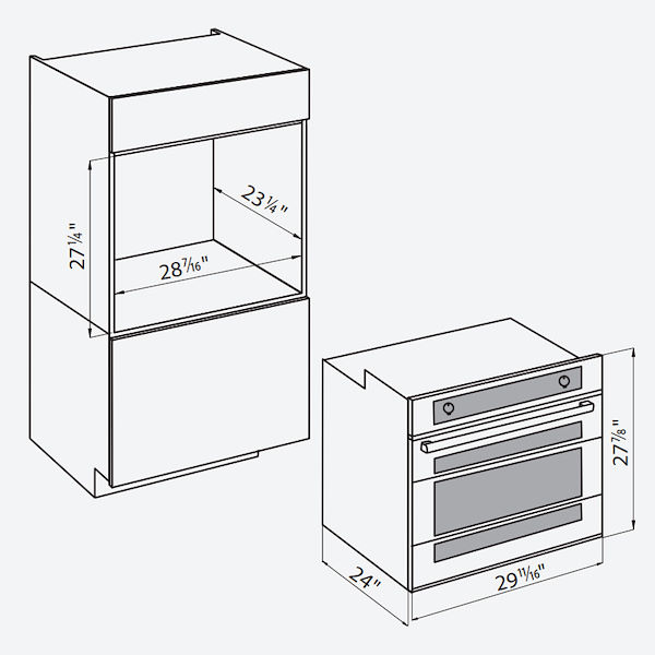 Oven Milano single Stainless Steel 30″