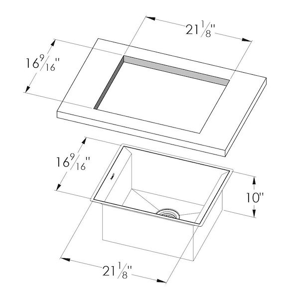 Michelangelo Sink 23″ x 18 – U/M