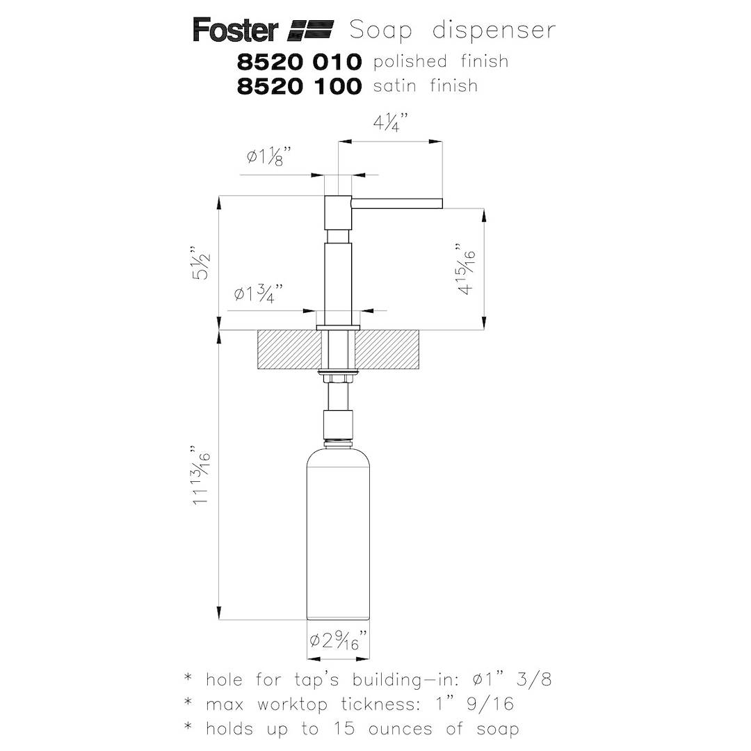 Soap dispenser Foster Dispenser Detersivo Cromato