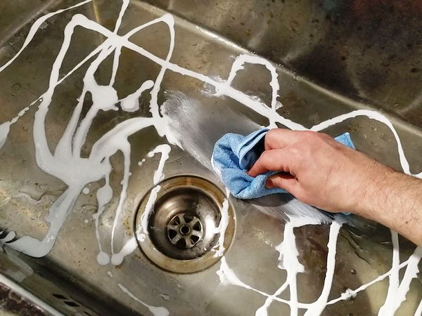 Rub with the help of a soft cloth (e.g. microfibre). We recommend rubbing in the direction of the steel brushing, applying good force.