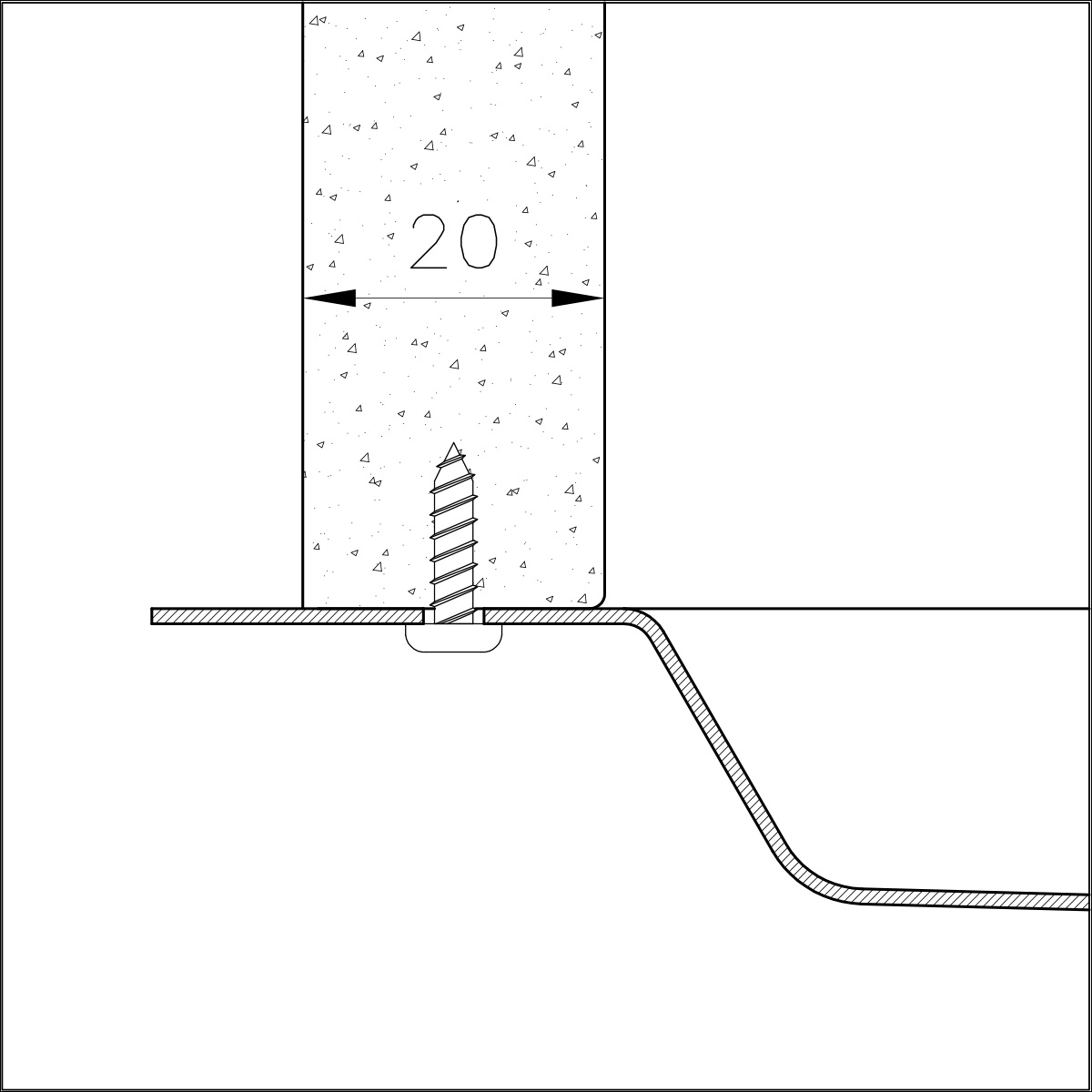 Sink Phantom Base 26″ x 20 – U/M
