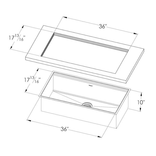 Sink Leonardo 38″ x 20 –  U/M