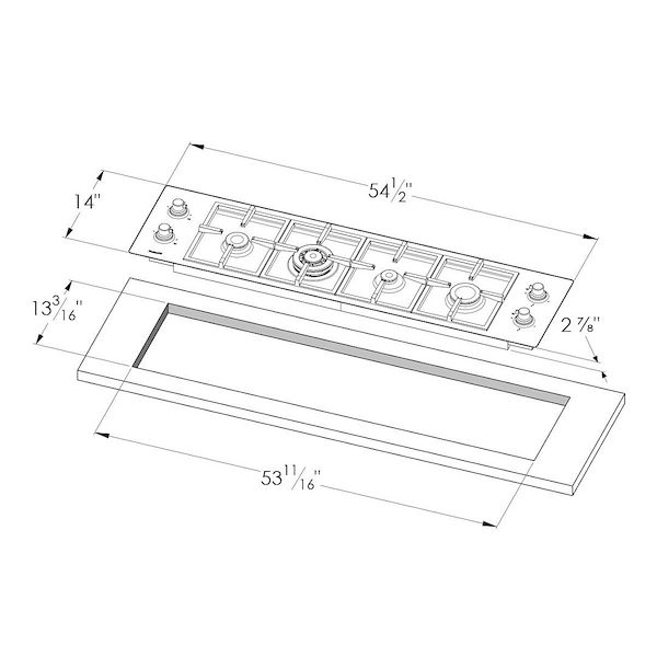 Quadra Line Cooktop 4 burners inLine