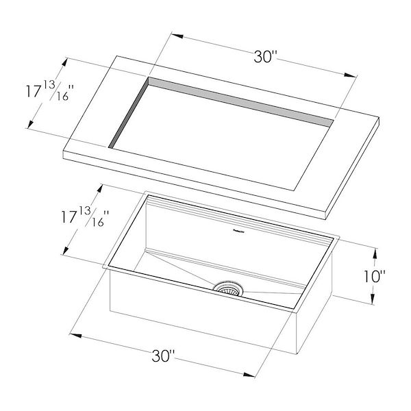 Sink Leonardo 32″ x 20 –  U/M