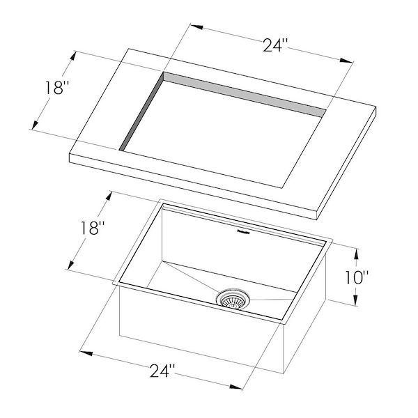 Sink Canova 26″ x 20 –  U/M