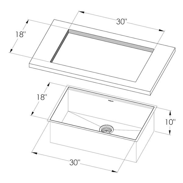 Sink Canova 32″ x 20 –  U/M