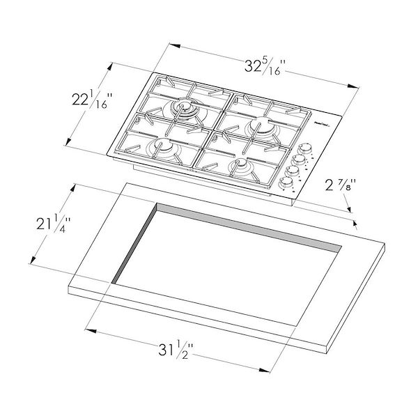 Milano Cooktop 4 burners
