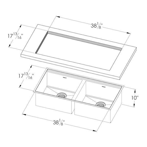 Sink Leonardo 40″ x 20 2B –  U/M