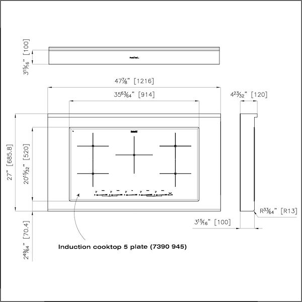 Foster Milano Rangetop 5 Plate Induction