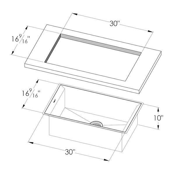 Michelangelo Sink 32″ x 18 – U/M
