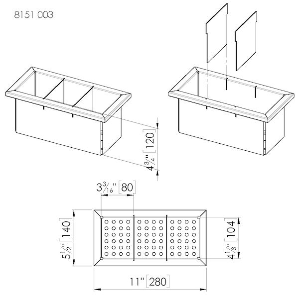 Stainless steel perforated pan