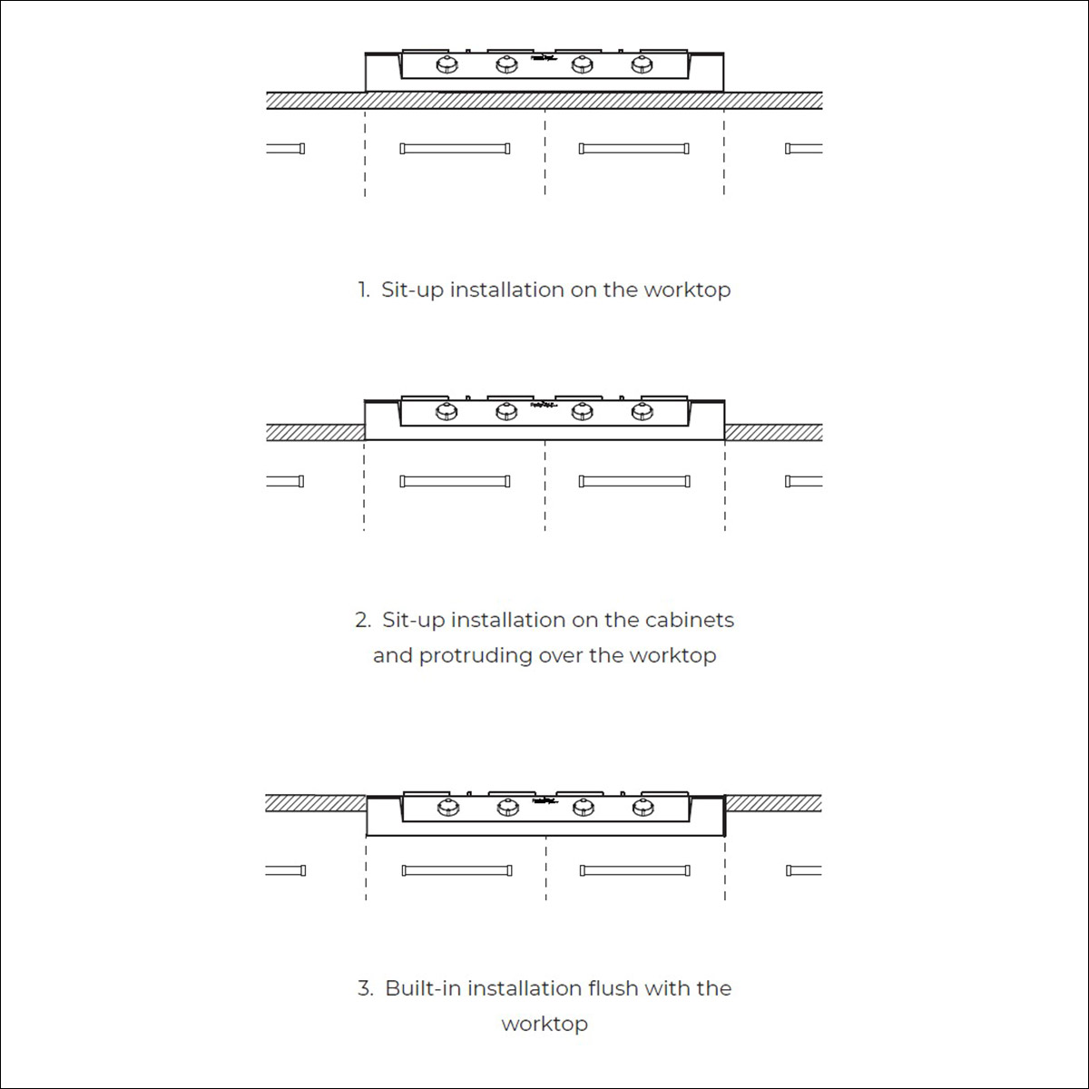 Milano Rangetop 4 burners inLine