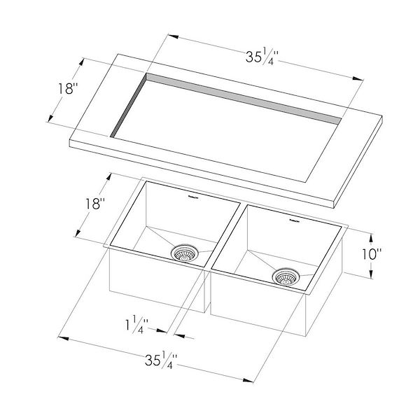 Armored Sink 38″ x 20 2B – U/M