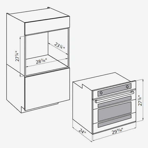 Oven Milano single Glass 30″