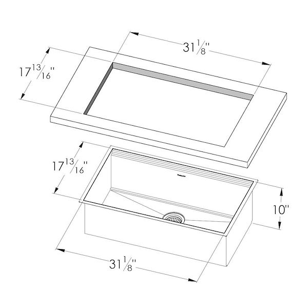 Sink Leonardo Copper 33″ x 20 –  U/M