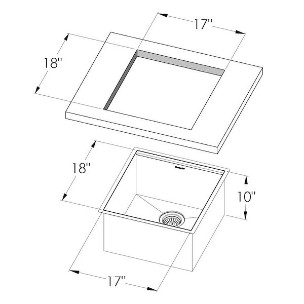 Sink Canova 19″ x 20 –  U/M